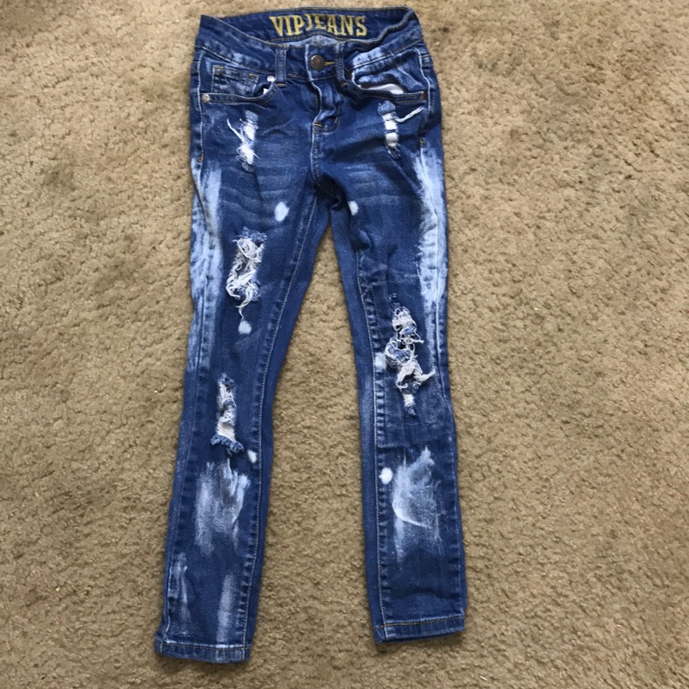 Girls VIPS Jeans Size 7 Distressed Jeans